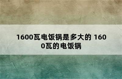 1600瓦电饭锅是多大的 1600瓦的电饭锅